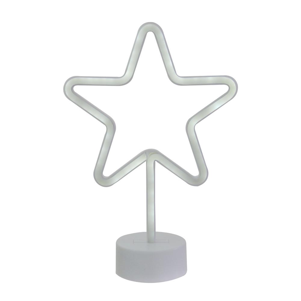 11.5" White Neon LED Star Contemporary Table Light. Picture 1