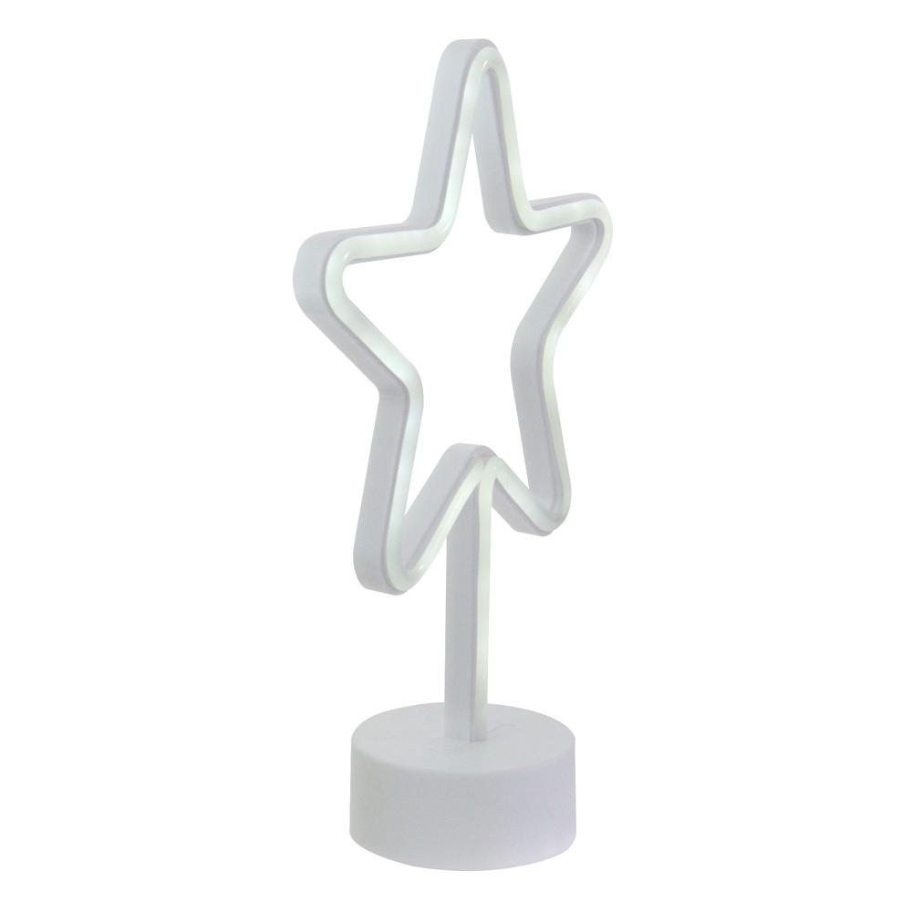 11.5" White Neon LED Star Contemporary Table Light. Picture 3