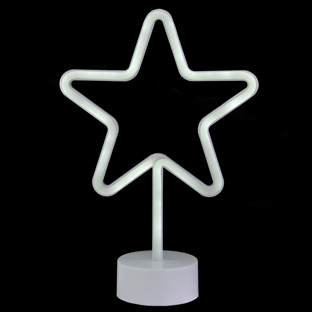11.5" White Neon LED Star Contemporary Table Light. Picture 2