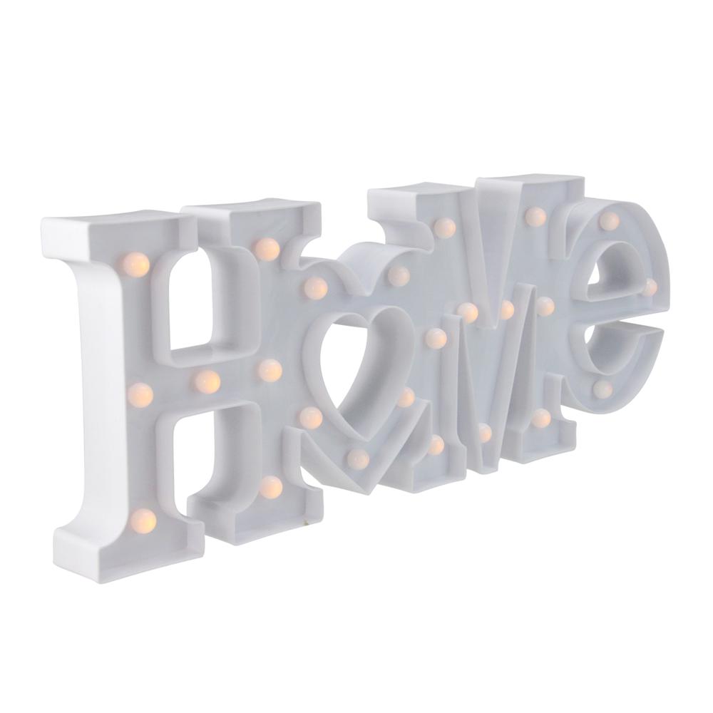 20.5" White Battery Operated LED Lighted 'Home' Marquee Sign. Picture 3