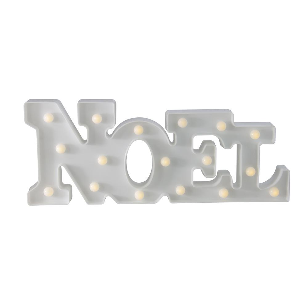 17" White Battery Operated LED Lighted "NOEL" Christmas Marquee Sign. Picture 1