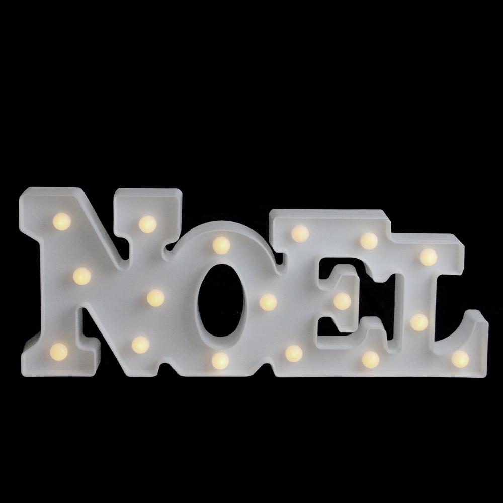 17" White Battery Operated LED Lighted "NOEL" Christmas Marquee Sign. Picture 2