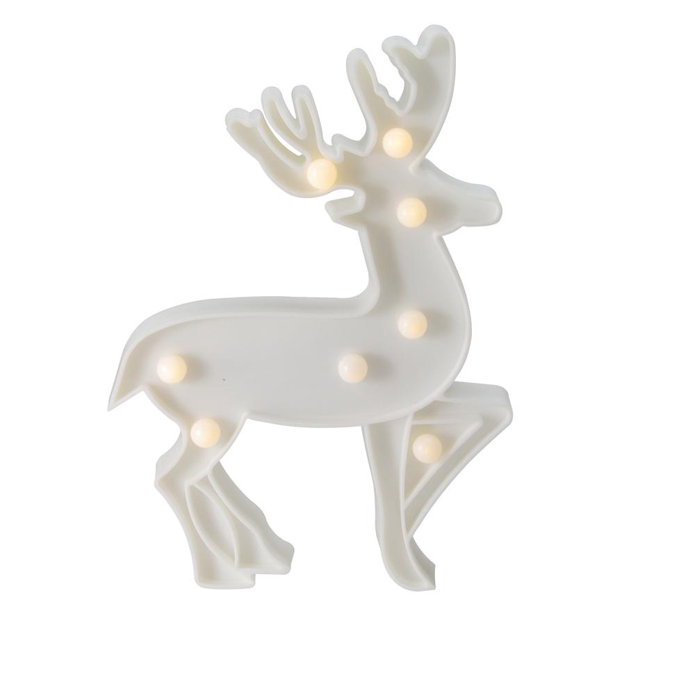 9.75" White Reindeer Christmas Marquee Wall Sign. Picture 1