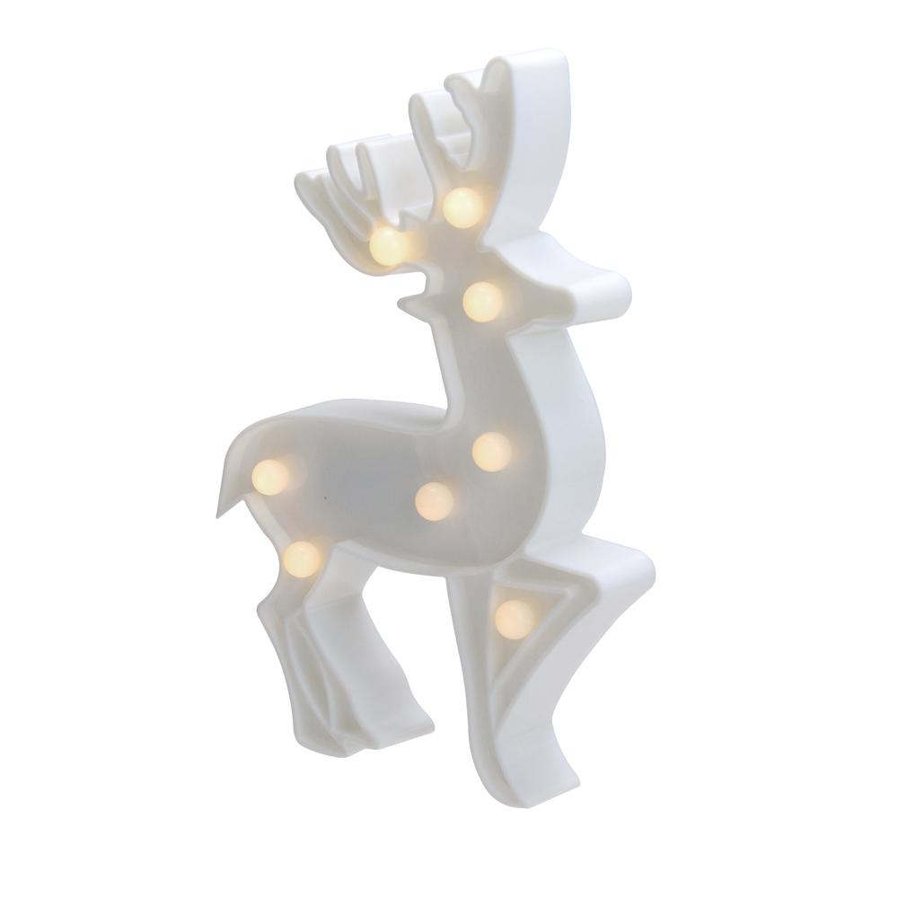9.75" White Reindeer Christmas Marquee Wall Sign. Picture 4