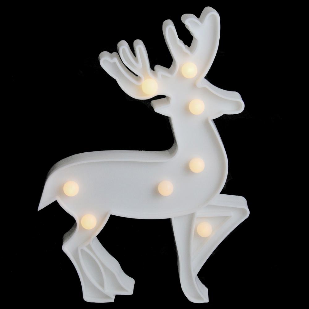 9.75" White Reindeer Christmas Marquee Wall Sign. Picture 3