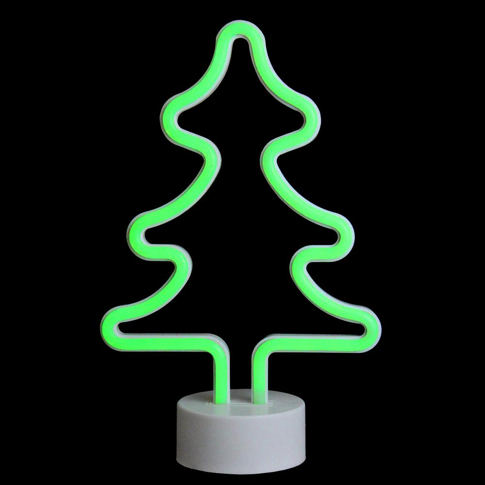 11" Green Christmas Tree LED Neon Style Table Sign. Picture 3