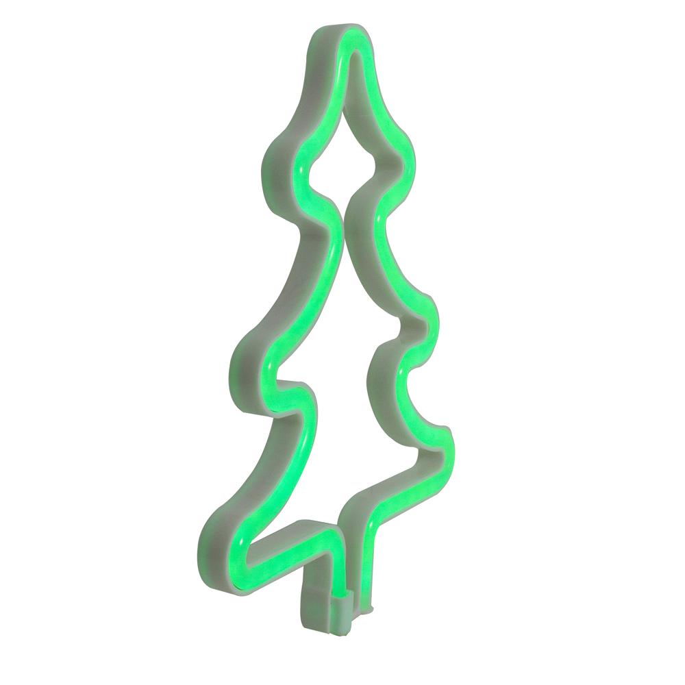 9.5" Green Christmas Tree LED Neon Style Window Silhouette. Picture 3