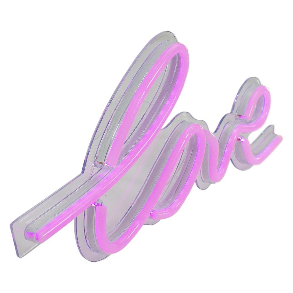 18" Pink LED Lighted 'Love' Neon Style Valentine's Day Wall Sign. Picture 3