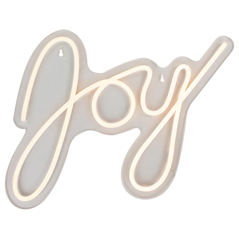 15" White LED Lighted "Joy" Neon Style Christmas Sign. Picture 1