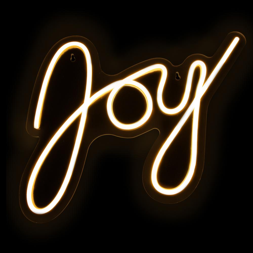 15" White LED Lighted "Joy" Neon Style Christmas Sign. Picture 6