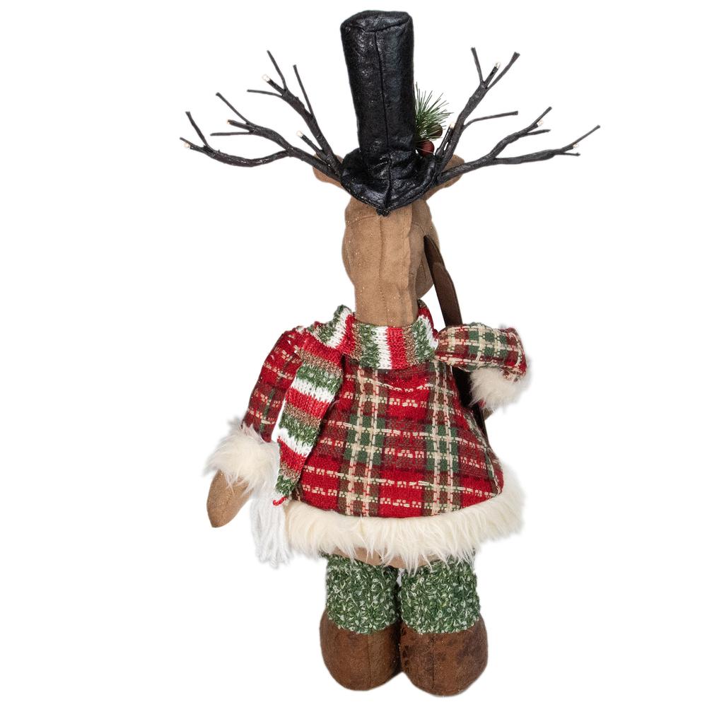 20-Inch Standing Christmas Moose Figure with LED Antlers Tabletop Decor. Picture 5