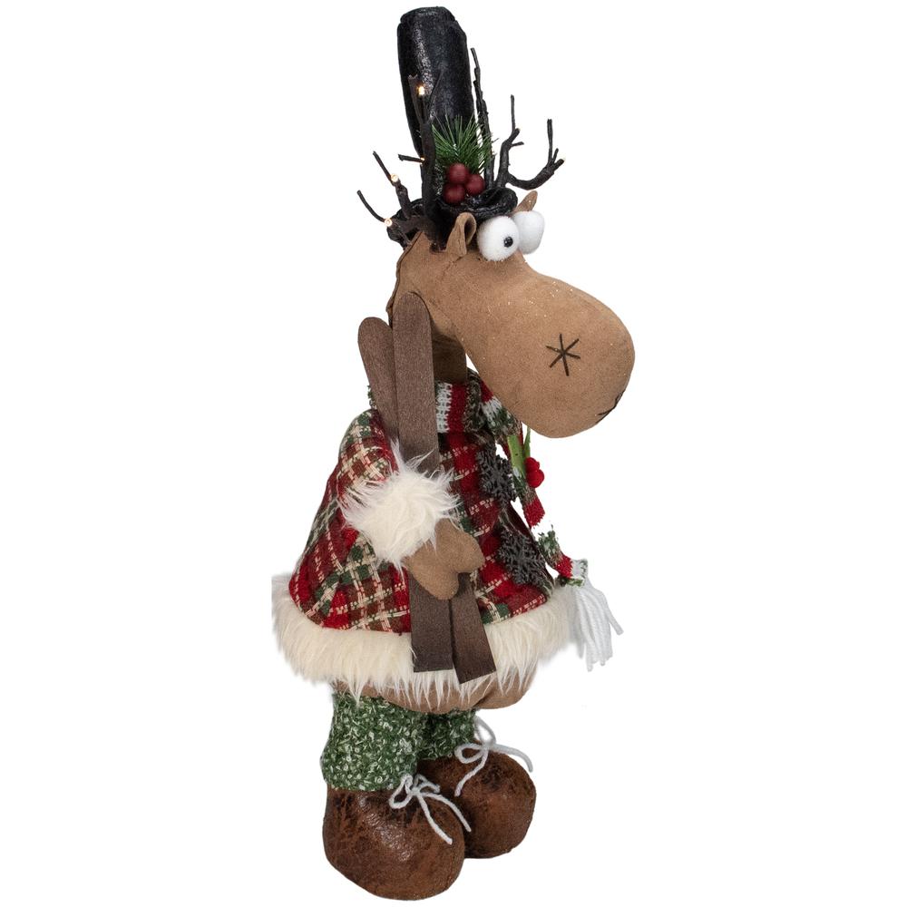 20-Inch Standing Christmas Moose Figure with LED Antlers Tabletop Decor. Picture 3