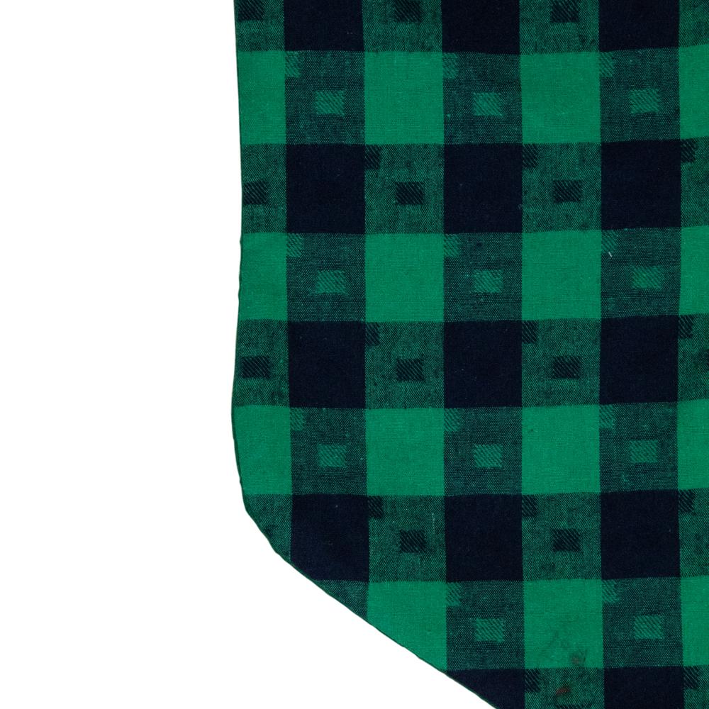 20" Green and Black Plaid Christmas Stocking. Picture 4