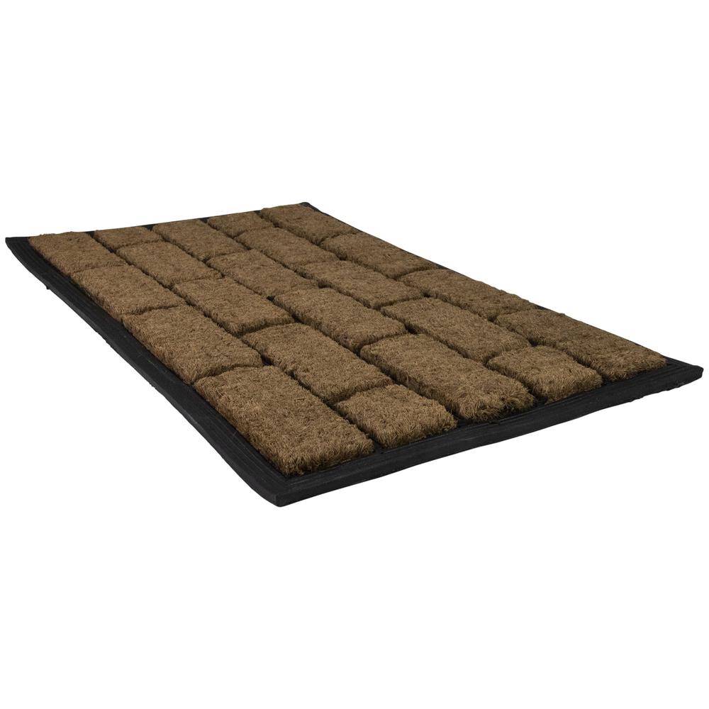 Brown and Black Brick Rectangular Doormat 18" x 29.5". Picture 3