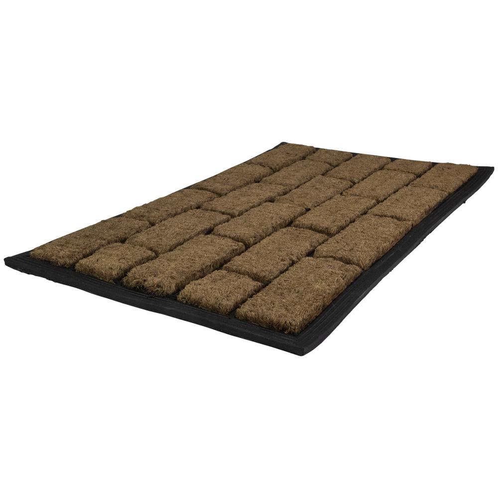 Brown and Black Brick Rectangular Doormat 18" x 29.5". Picture 2