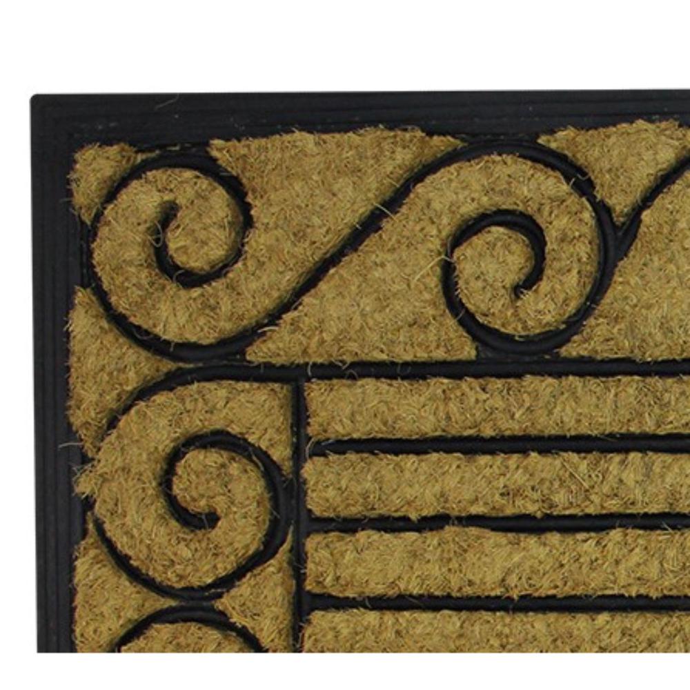 Black and Brown Contemporary Striped Outdoor Rectangular Doormat 17.75" x 29.5". Picture 3