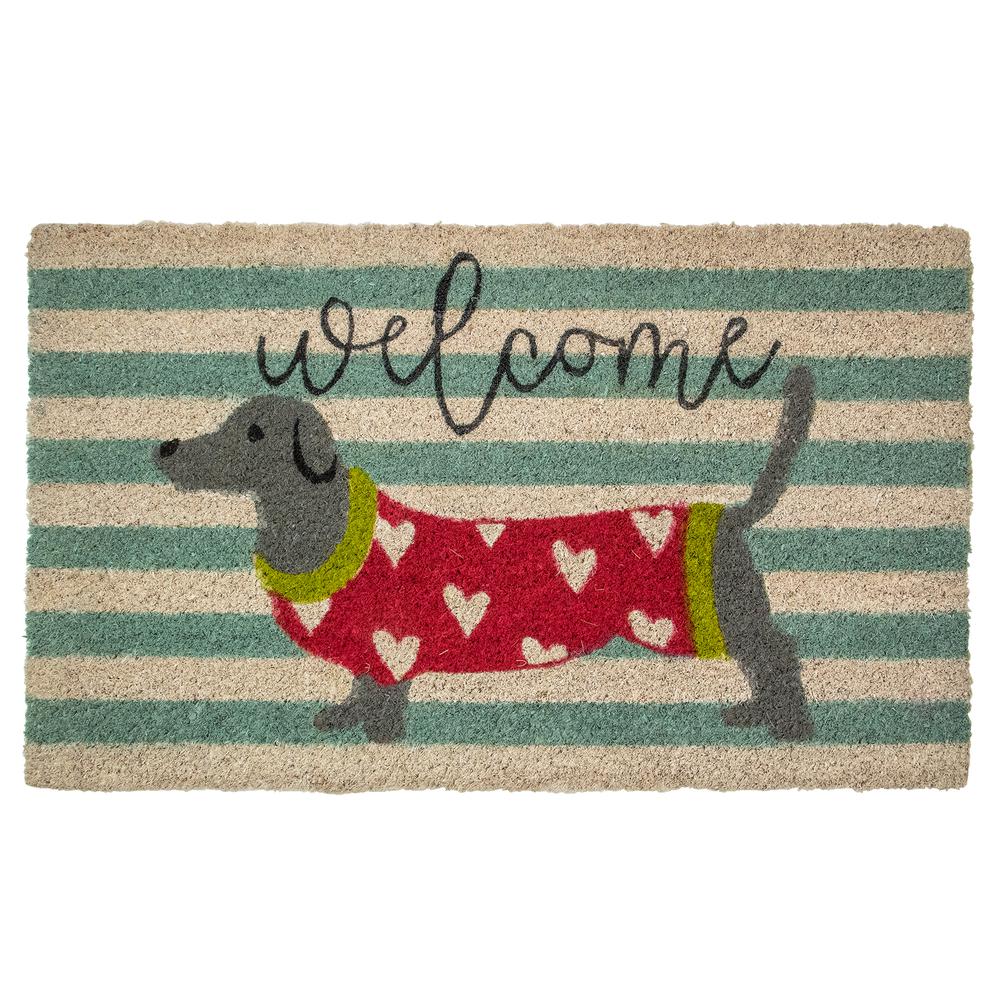 Natural Coir Rectangular Dachshund Dog Welcome Doormat 18" x 30". Picture 1