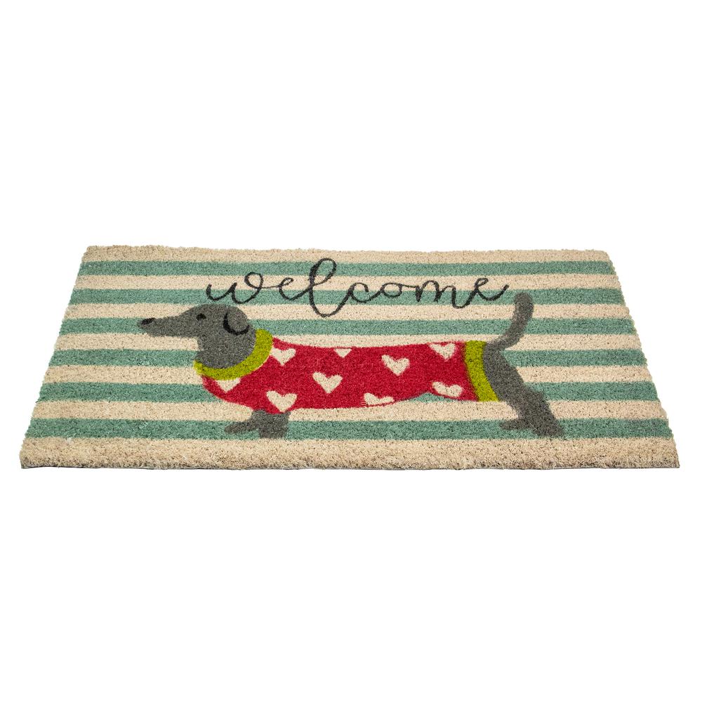 Natural Coir Rectangular Dachshund Dog Welcome Doormat 18" x 30". Picture 3