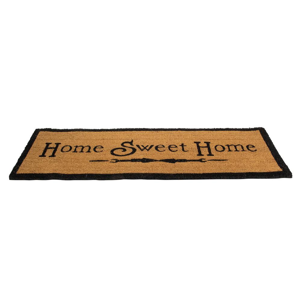 Natural Coir Rectangular "Home Sweet Home" Doormat 16" x 48". Picture 3
