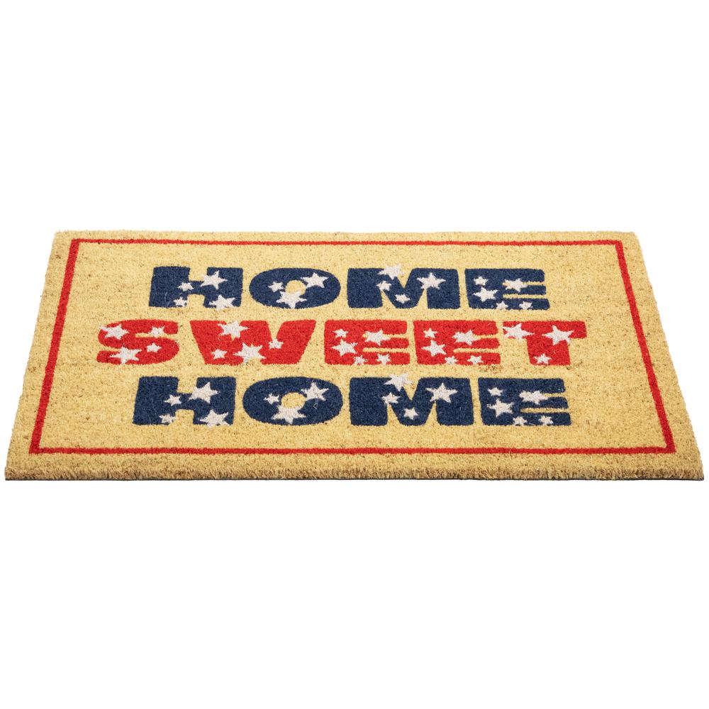 Red and Blue Americana Home Sweet Home Coir Outdoor Doormat 18" x 30". Picture 4