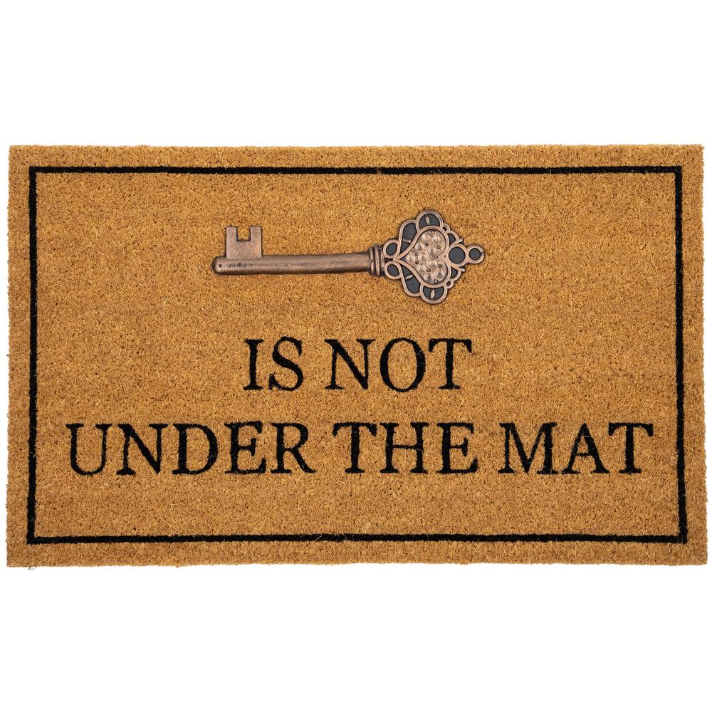 Key is Not Under the Mat Coir Outdoor Doormat 18" x 30". Picture 1