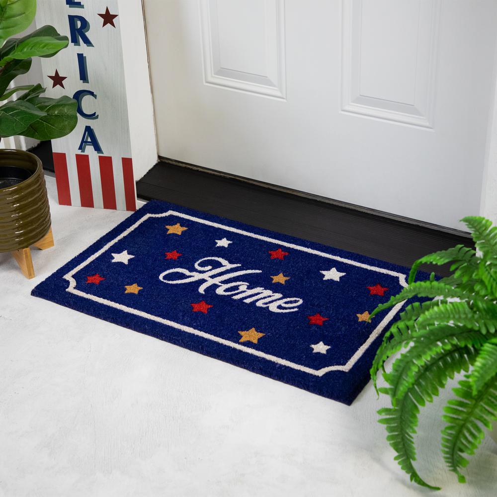 Blue Coir "Home" Americana Outdoor Doormat 18" x 30". Picture 2