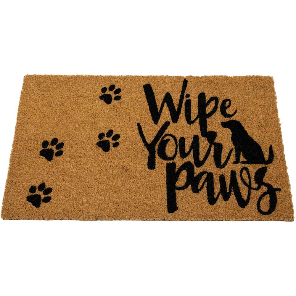 Natural Coir "Wipe Your Paws" Outdoor Doormat 18" x 30". Picture 3
