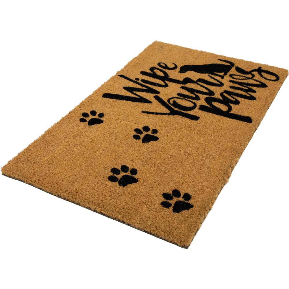 Natural Coir "Wipe Your Paws" Outdoor Doormat 18" x 30". Picture 4