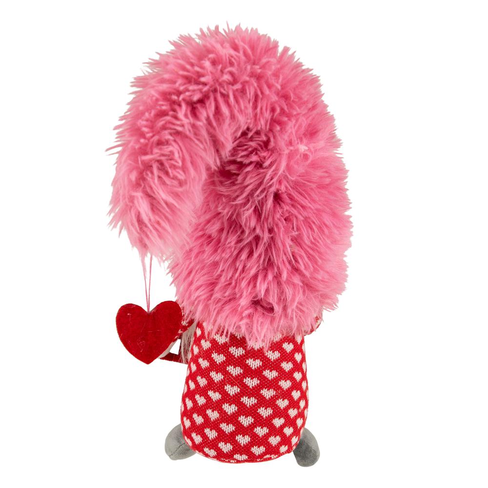 18" Pink and Red Fuzzy 'Love' Gnome Valentine's Day Figure. Picture 5
