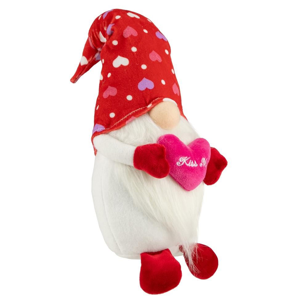16" Red Hearts Kiss Me Valentine's Day Gnome. Picture 3