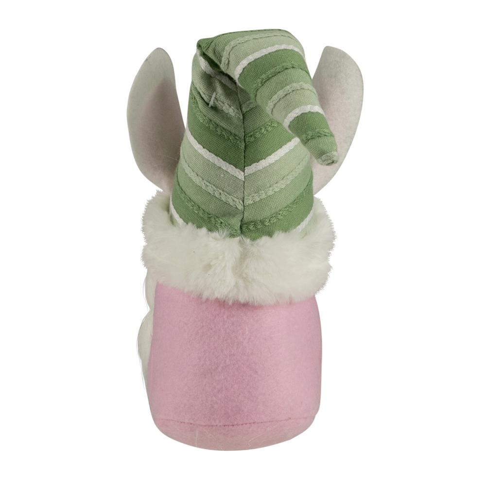 13" Pink and Green Girl Easter Bunny Gnome. Picture 5