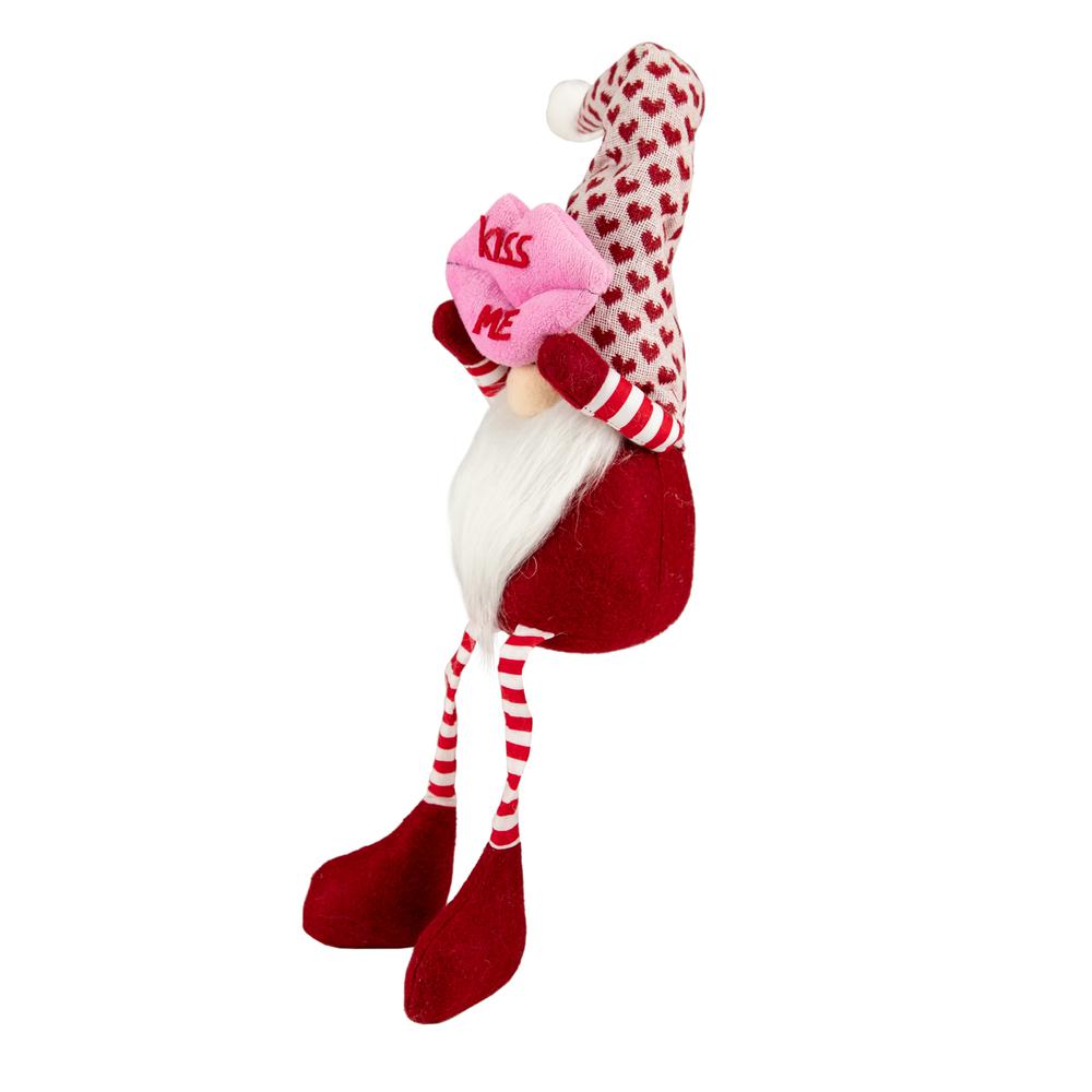 23" Sitting Kiss Me Lips Valentine's Day Gnome. Picture 4