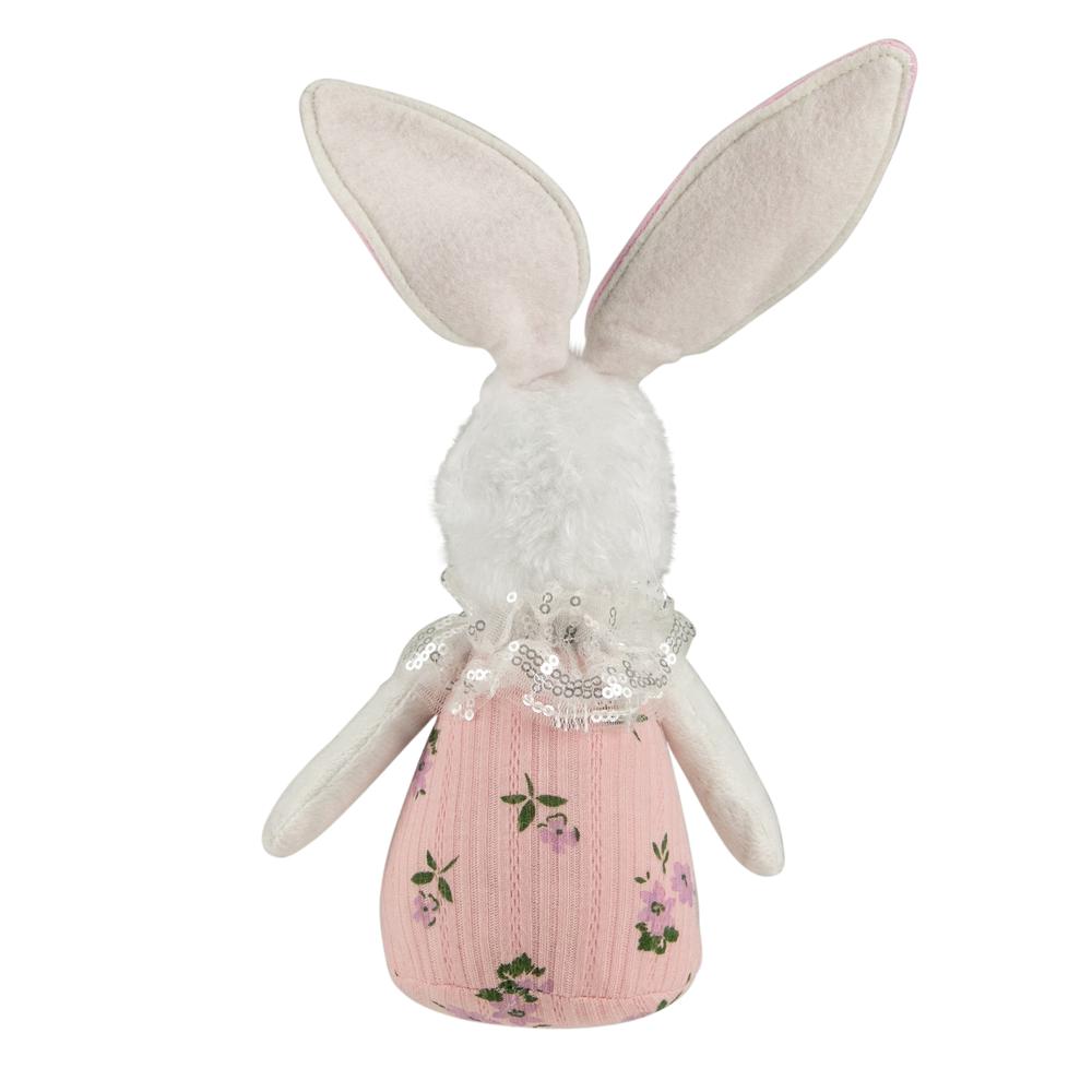 11" Pink Spring Floral Easter Bunny Figure. Picture 5