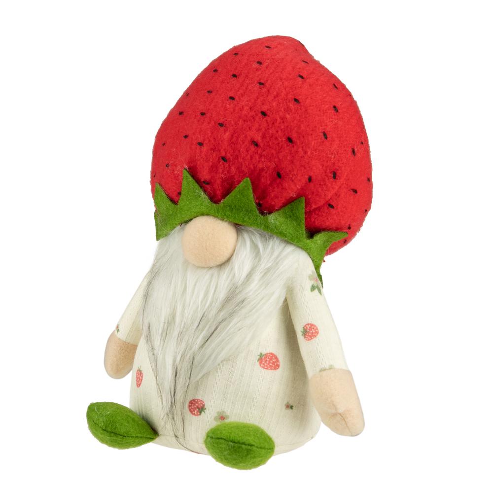 9.5" Green and Red Boy Springtime Strawberry Gnome. Picture 4