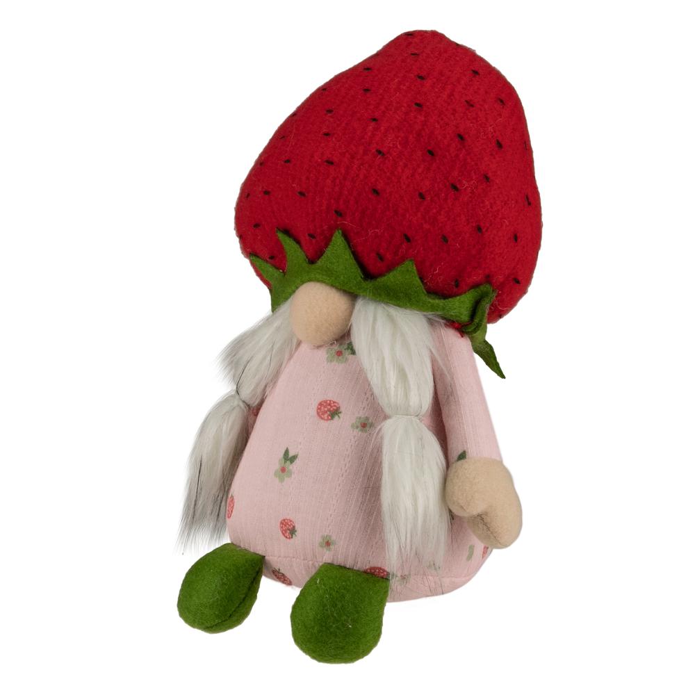 9.5" Green and Red Girl Springtime Strawberry Gnome. Picture 4
