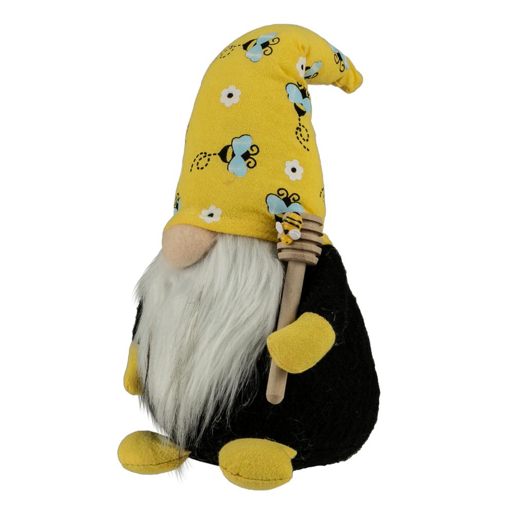 10" Bumblebee Daisy Springtime Gnome with Honey Dipper. Picture 3