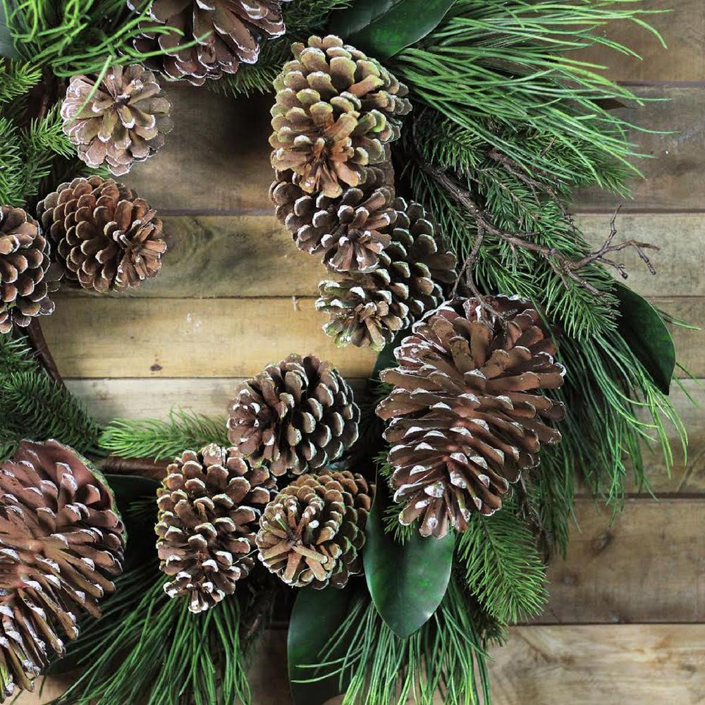 Pine Cones and Foliage Christmas Wreath - 28-Inch  Unlit. Picture 3