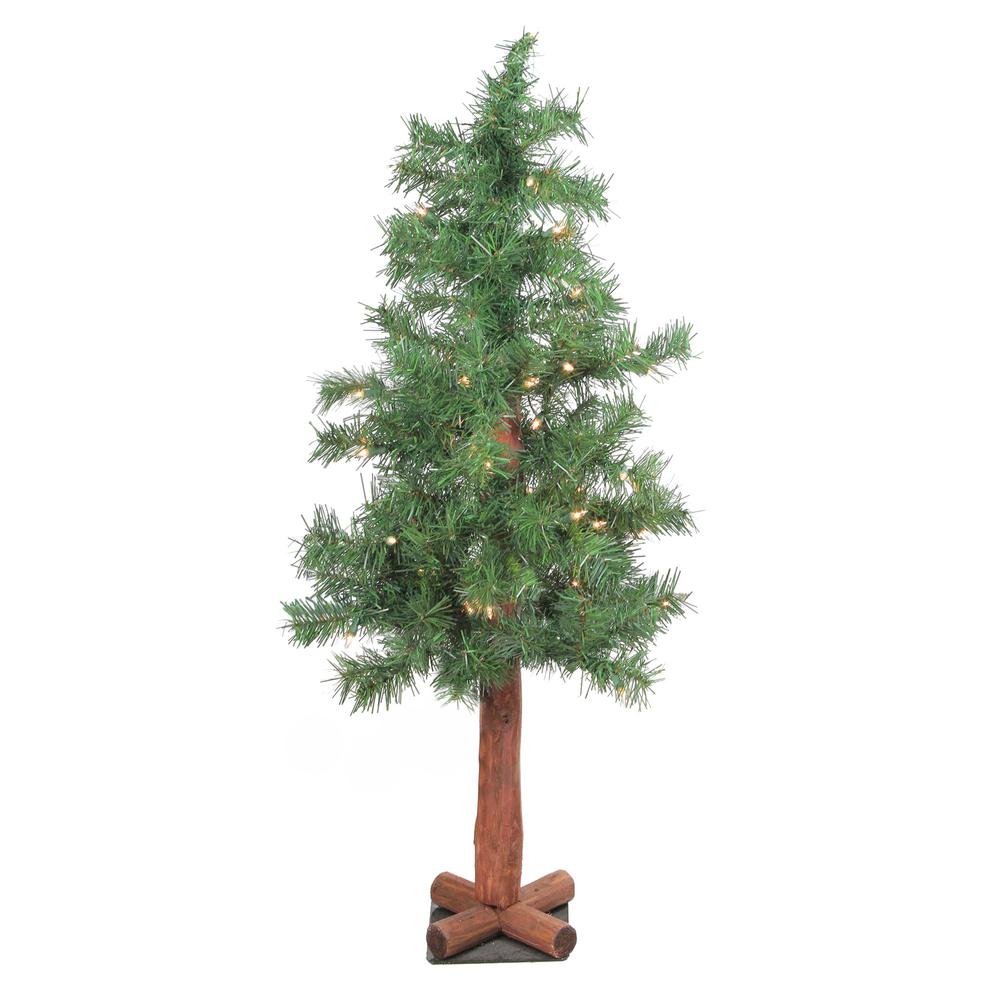 3' Slim Traditional Mixed Woodland Alpine Artificial Christmas Tree - Unlit. Picture 3