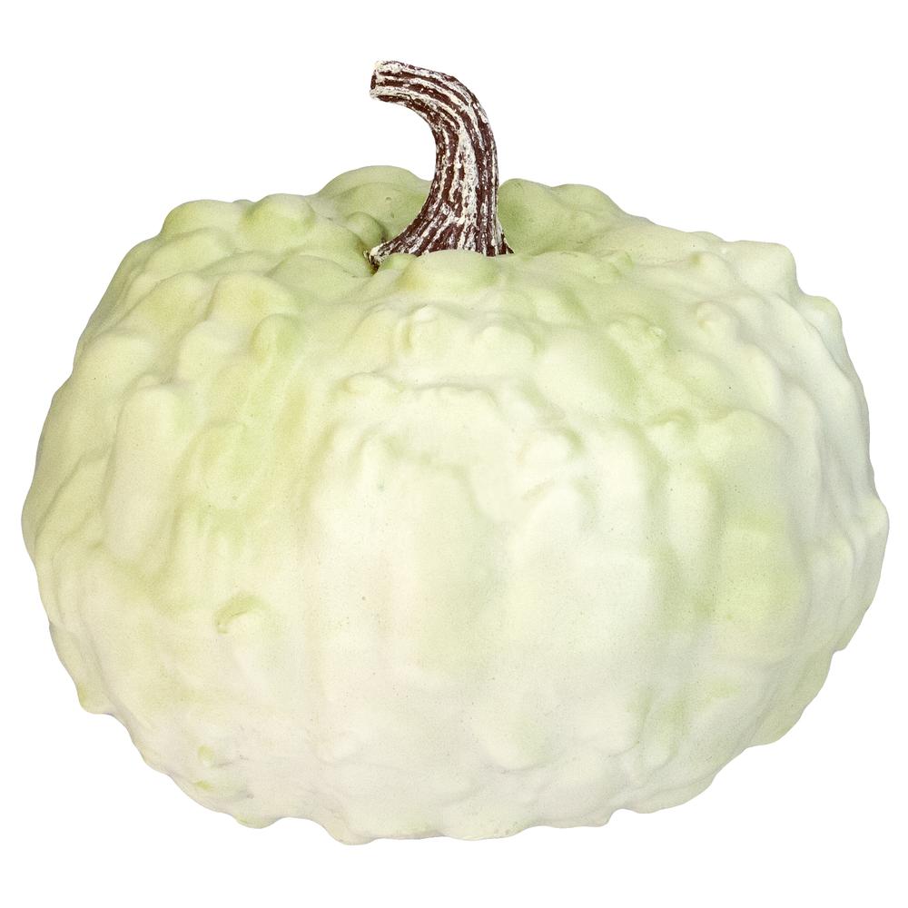 7.5" White Textured Pumpkin Fall Halloween Statue. The main picture.