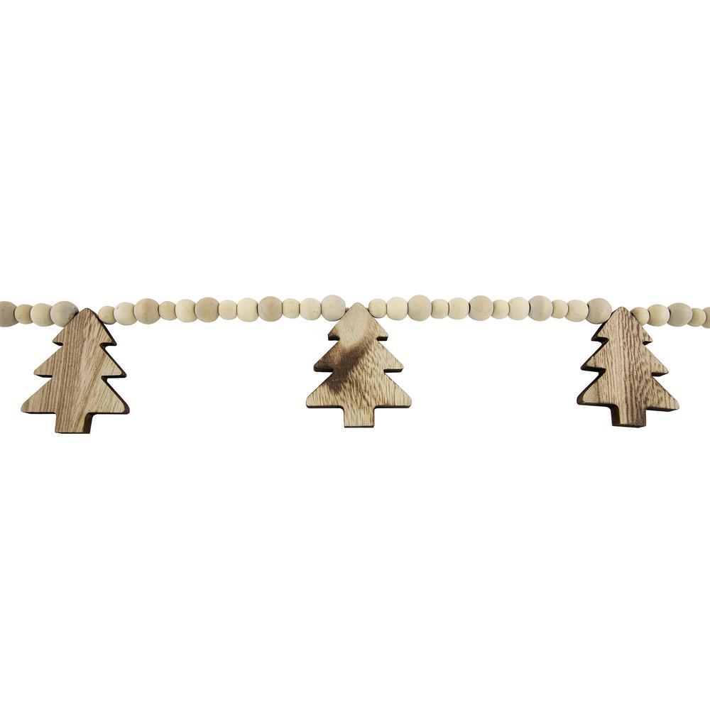 6' x 3" Christmas Trees and Beads Wooden Garland. Picture 4