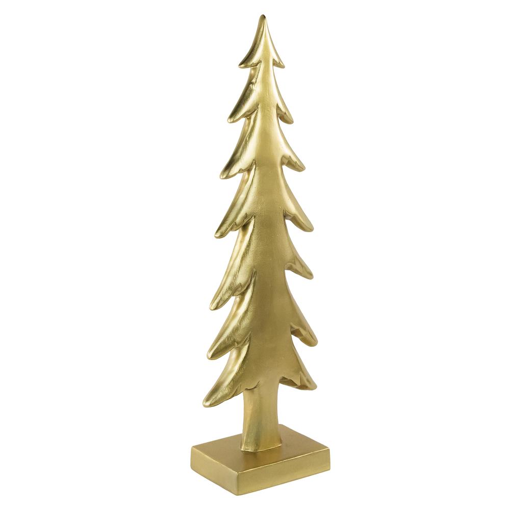 16" Gold Christmas Tree Tabletop Decoration. Picture 4