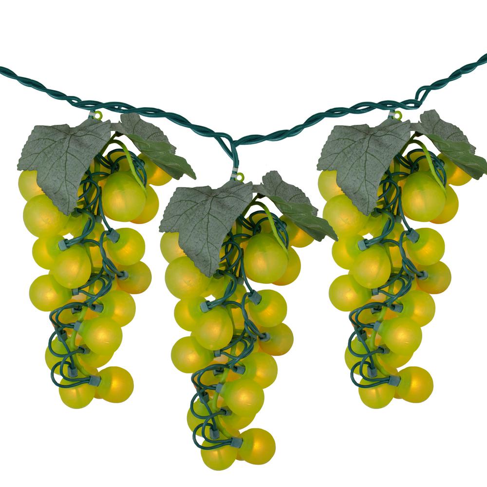 100-Count Yellow Winery Grape Patio Christmas Light Set  5ft Green Wire. Picture 1