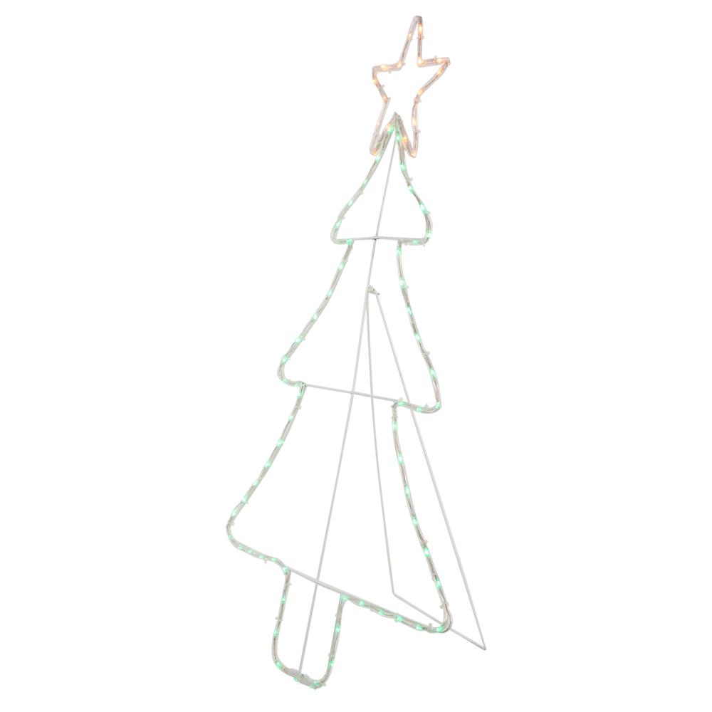 38.5" Lighted Christmas Tree Silhouette Outdoor Christmas Decor. Picture 3