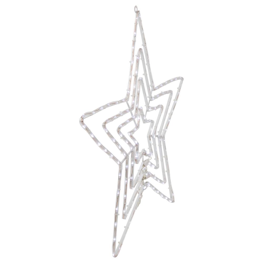 24" LED Lighted Layered Stars 8 Function Christmas Window Silhouette. Picture 3