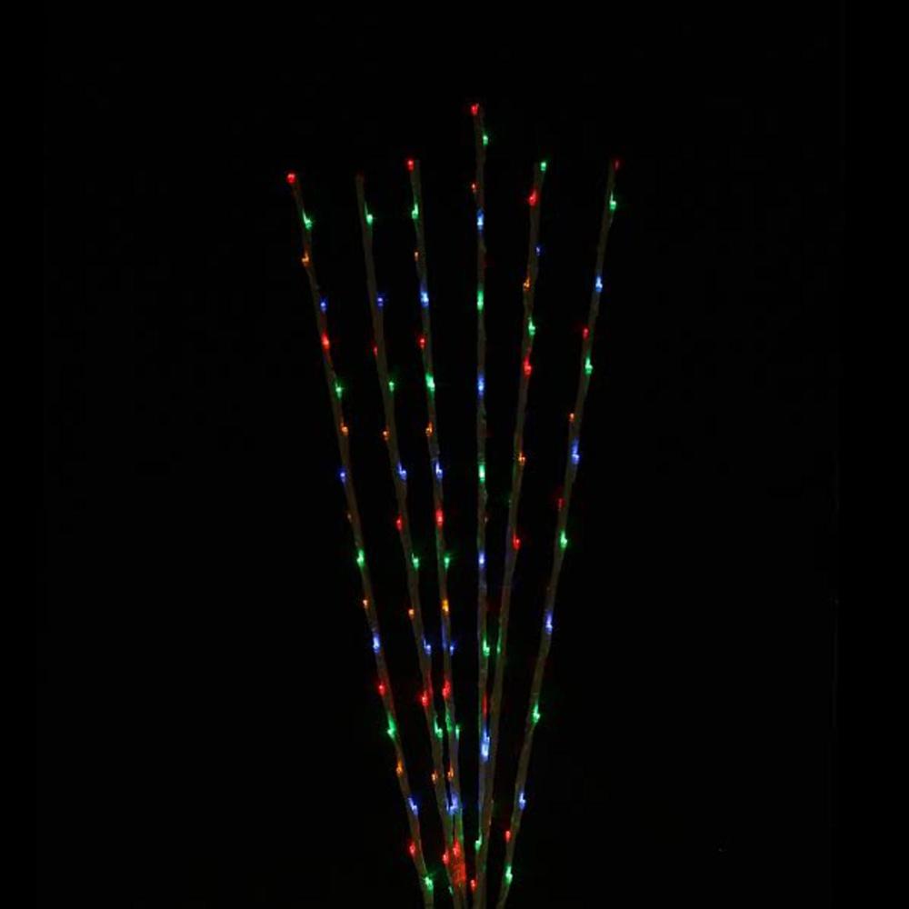 Set of 6 Branch Spray Driveway Pathway Markers - 6 ft  Multi-Color LED Lights. Picture 2