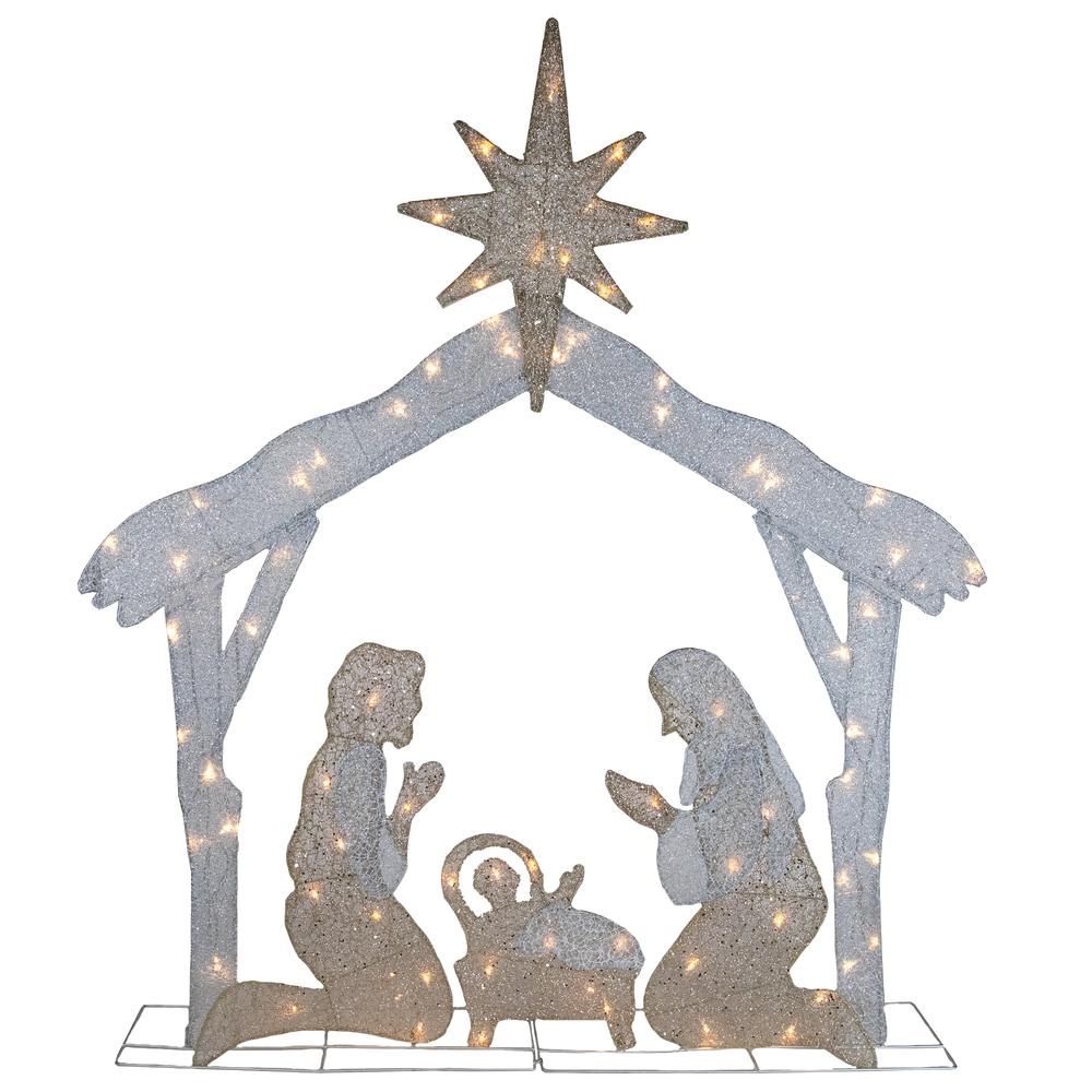 44" LED Lighted Holy Family Nativity Scene Outdoor Christmas Decoration. Picture 1