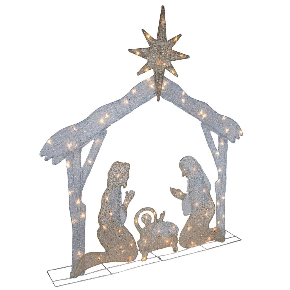 44" LED Lighted Holy Family Nativity Scene Outdoor Christmas Decoration. Picture 4