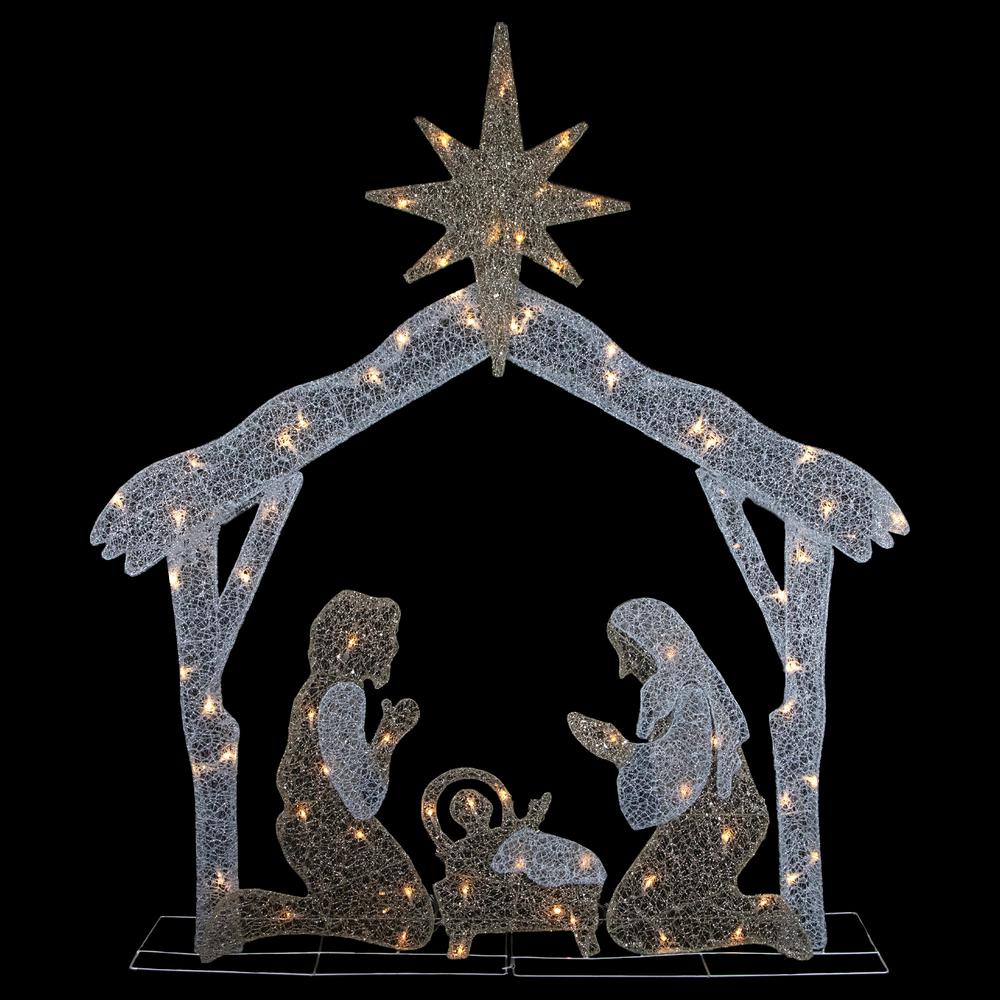 44" LED Lighted Holy Family Nativity Scene Outdoor Christmas Decoration. Picture 3