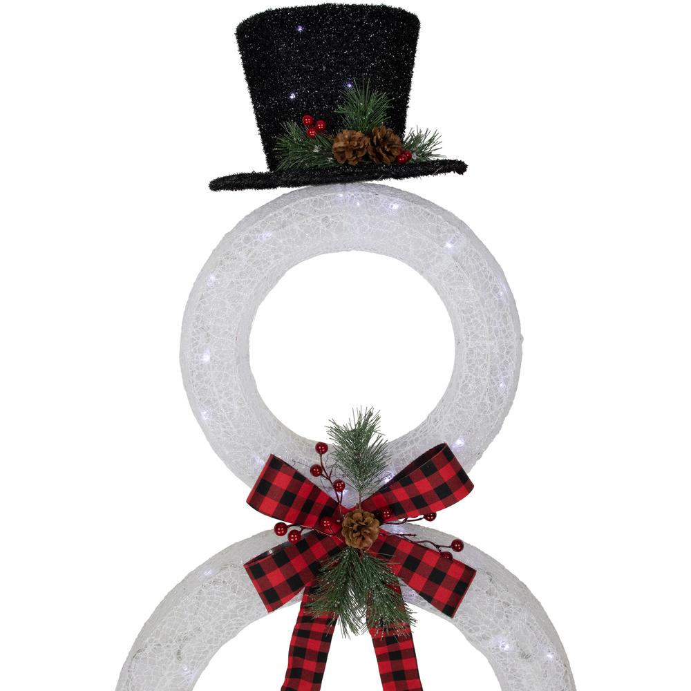 48" LED Lighted Wreath Snowman Outdoor Christmas Decoration. Picture 3