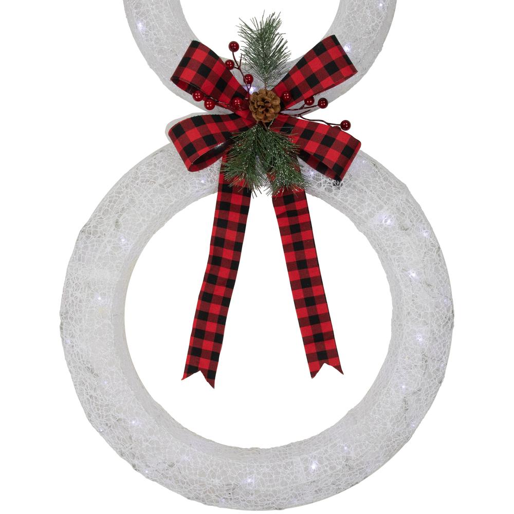 48" LED Lighted Wreath Snowman Outdoor Christmas Decoration. Picture 4